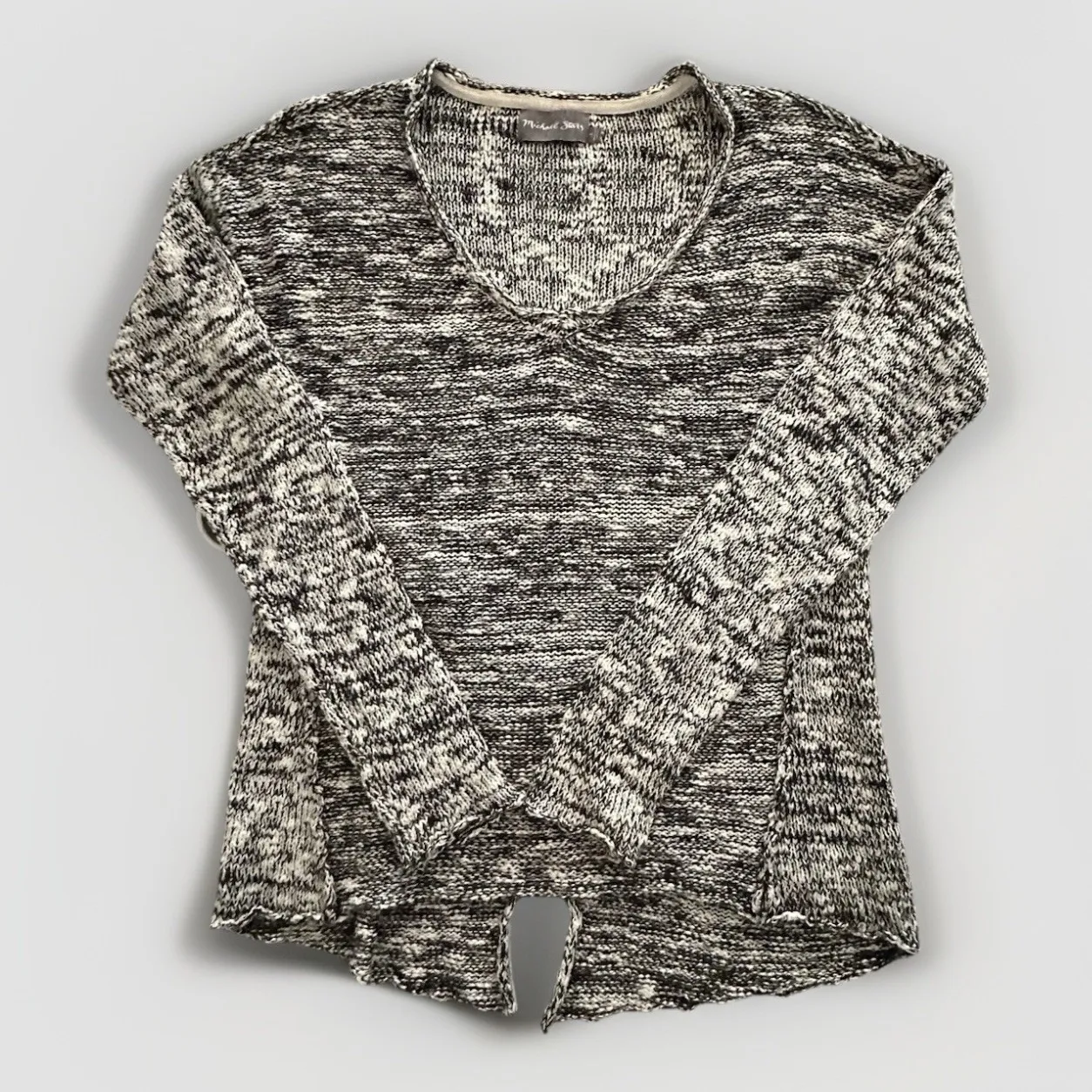 Michael Stars Knit Sweater Wool Blend Gray Pullover Hi Lo Size 1 Minimalist Warm - Image 1