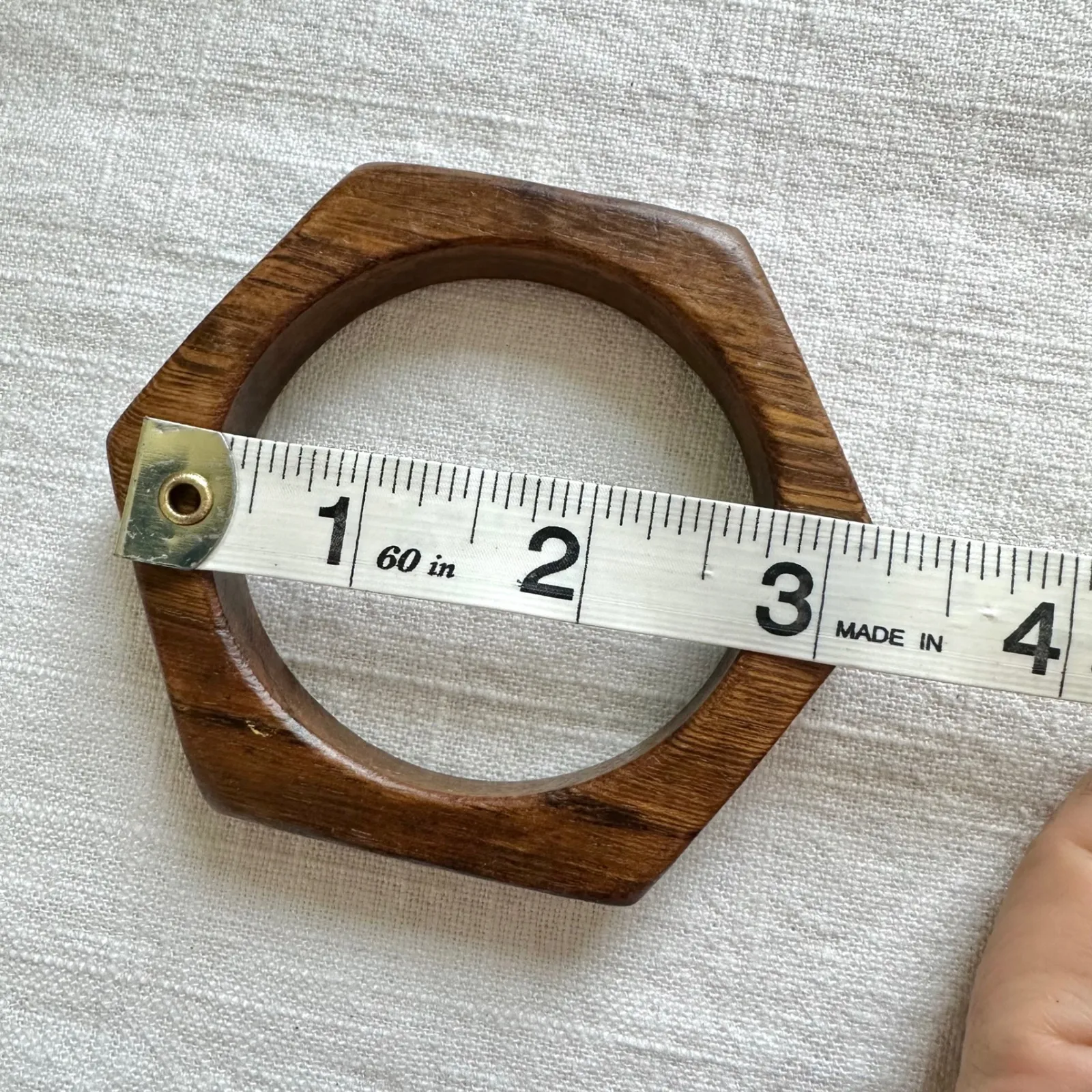 Marc by Marc Jacobs Geometric Wood Bangle Bracelet Natural Boho Bohemian - Image 5