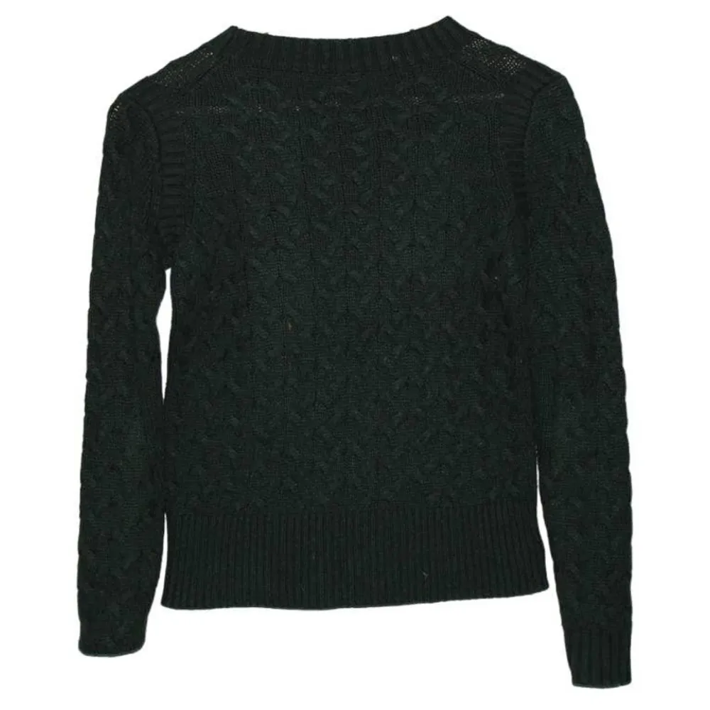 Women's J. Crew Honeycomb Cable Sweater Pine Green Wool Knit Sweater Size XXS - Image 2