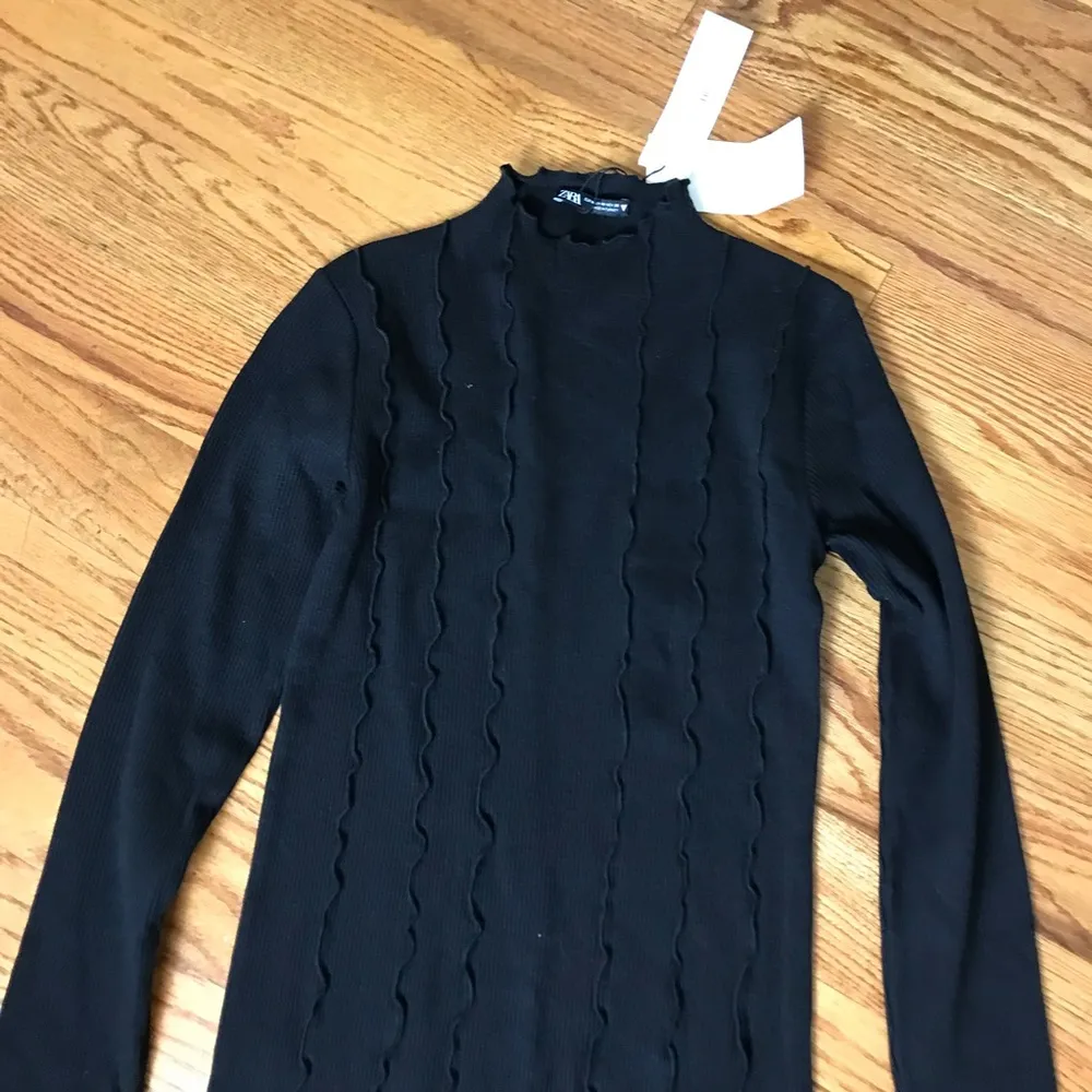 Zara Black Mock-Neck Mini Dress NWT - Image 3