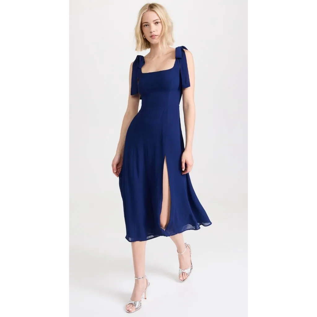 NWT Reformation Twilight in Danube Blue Side Slit Georgette Midi Tank Dress 16 - Image 2