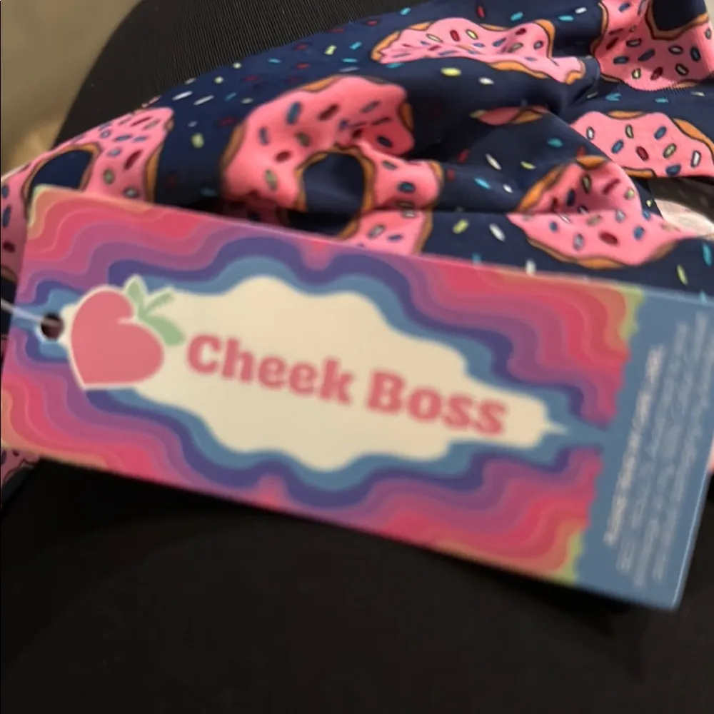 Pink Donut Print Women's Swim Bottom Size M - Image 3