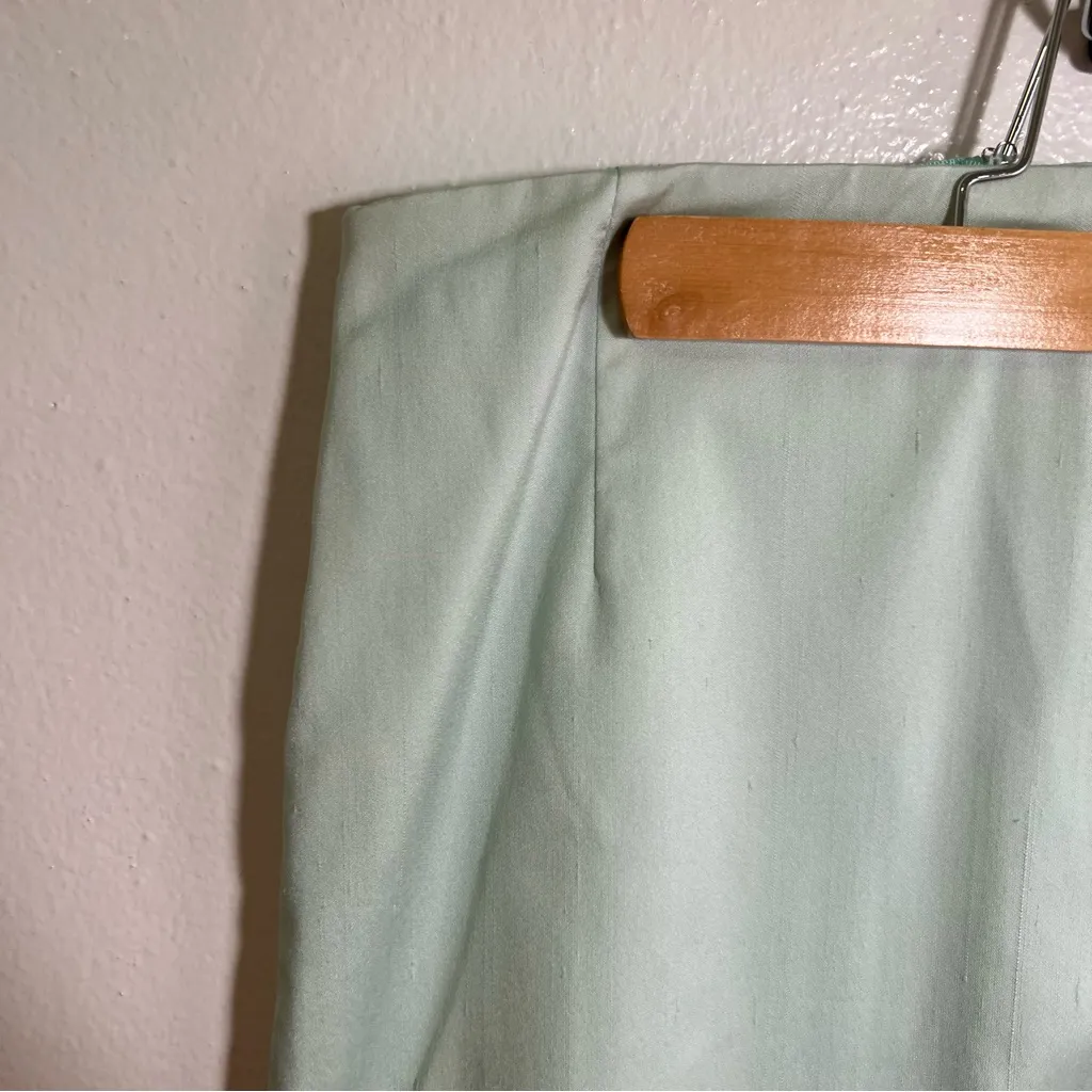 Vintage Worth Pencil Skirt Mint Green Teal Blue Size 6 - Image 5