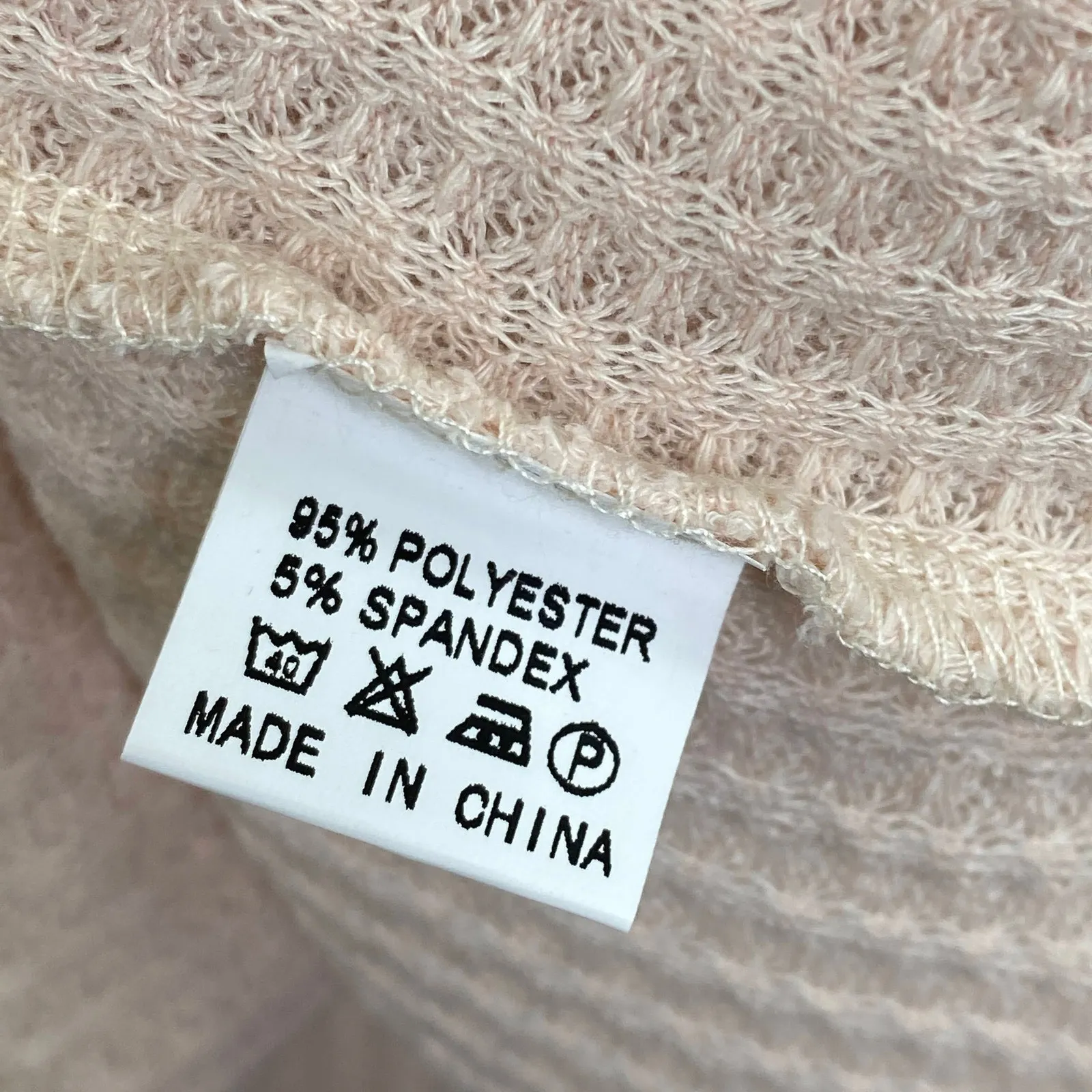 Cream Pink Long Sleeve Funnel Neck Pullover Tunic Shirt Women's Size Small S - Image 6