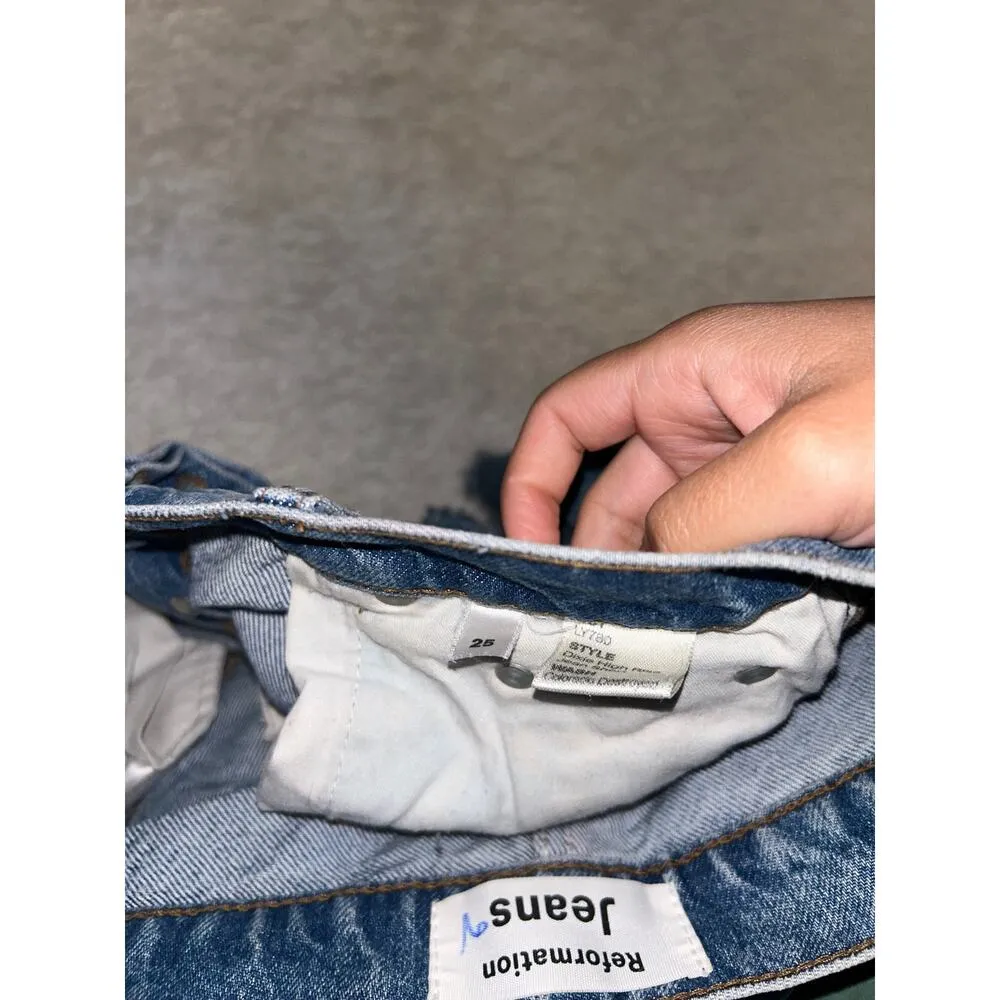 Reformation  Dixie High Rise Blue Shorts Size 25 - Image 4