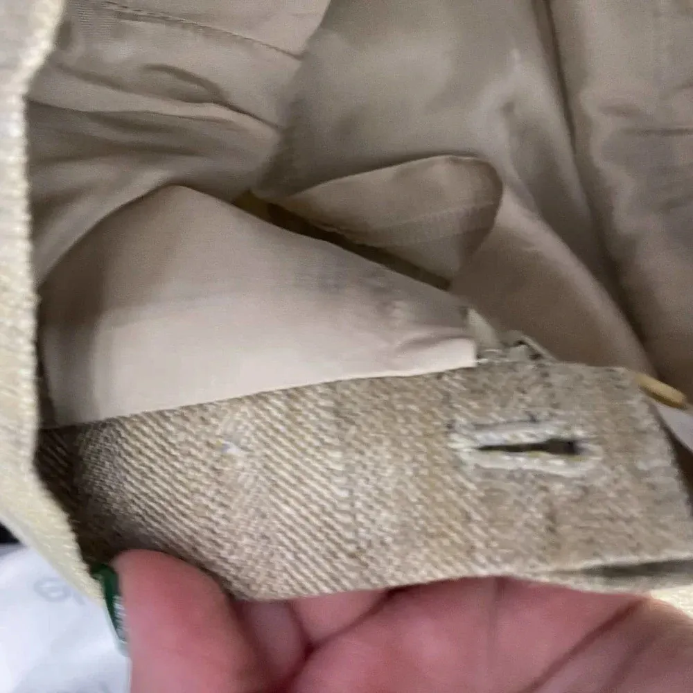 Escada 100% Linen Straight Pencil Skirt in Natural Beige Tan Size 36 / US 6 Tan - Image 9