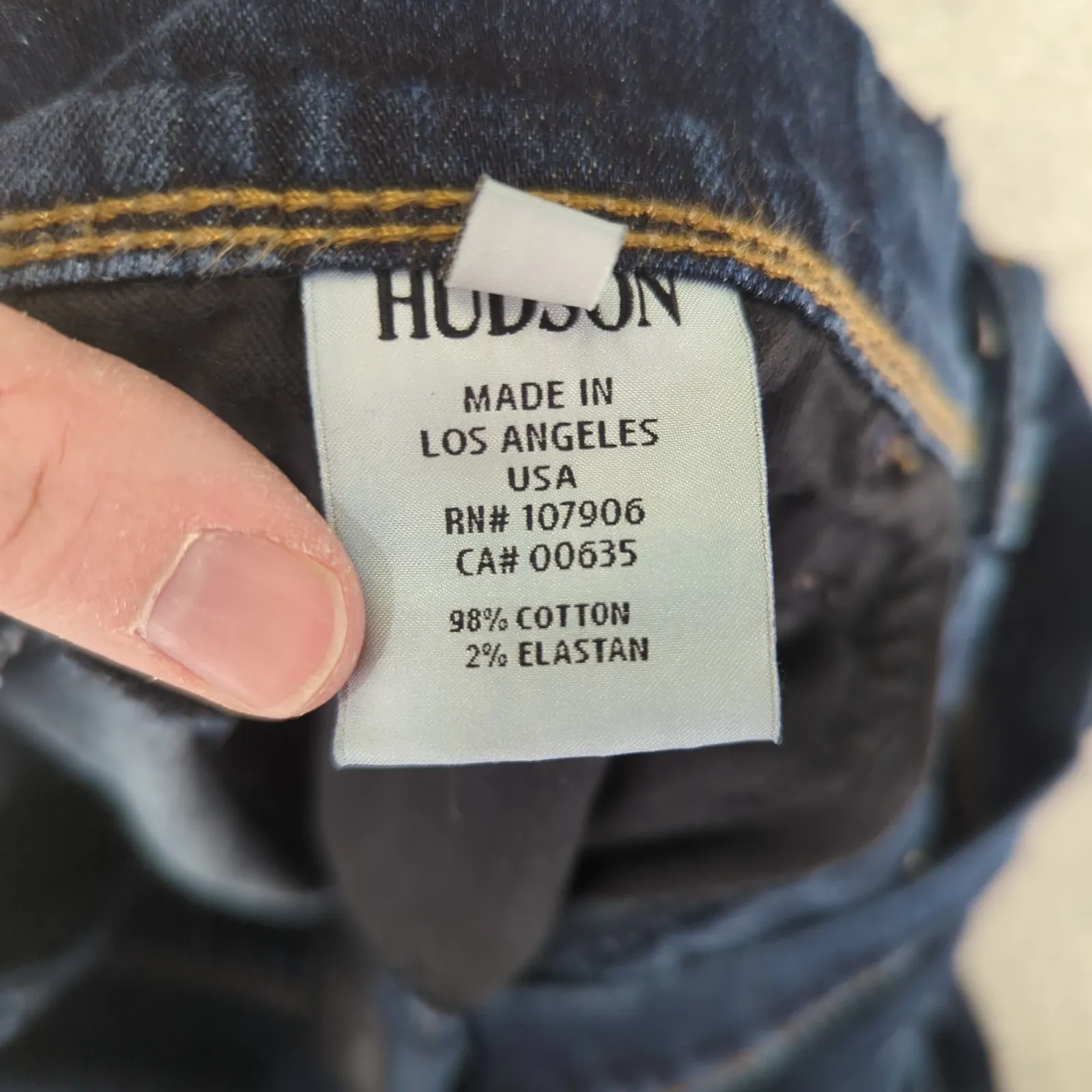 Hudson Harper Five Pocket Straight Leg Jeans Women's 34 Stretch Dark‎ Button Fly - Image 9