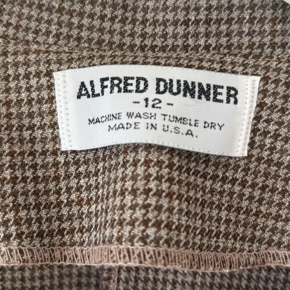 Vintage Alfred Dunner Brown Houndstooth Check Blazer Suit Jacket Shoulder Pads - Image 3