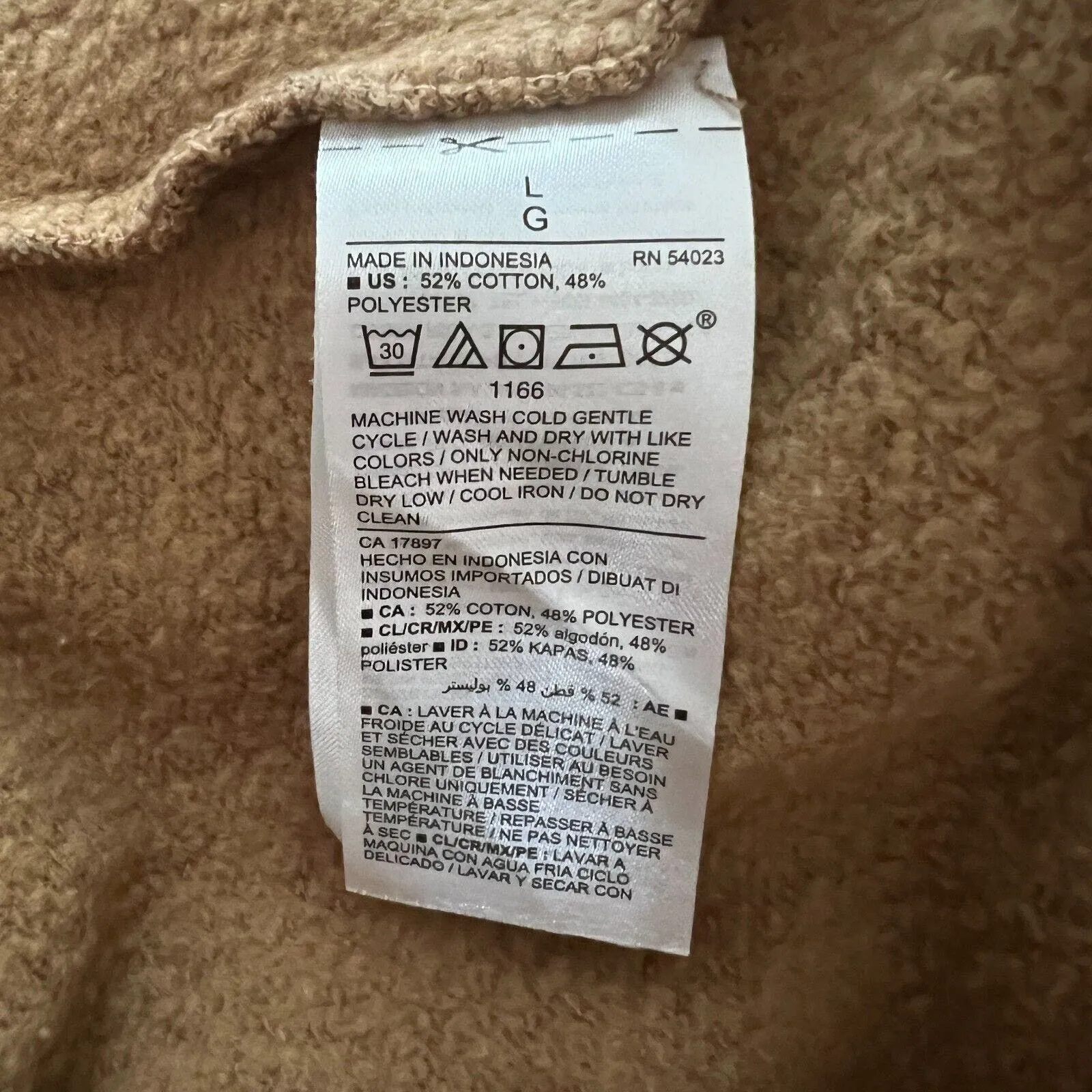 Old Navy Sweatshirt Womens Large Brown Cream Animal Print Side Slits‎ Athleisure - Image 8