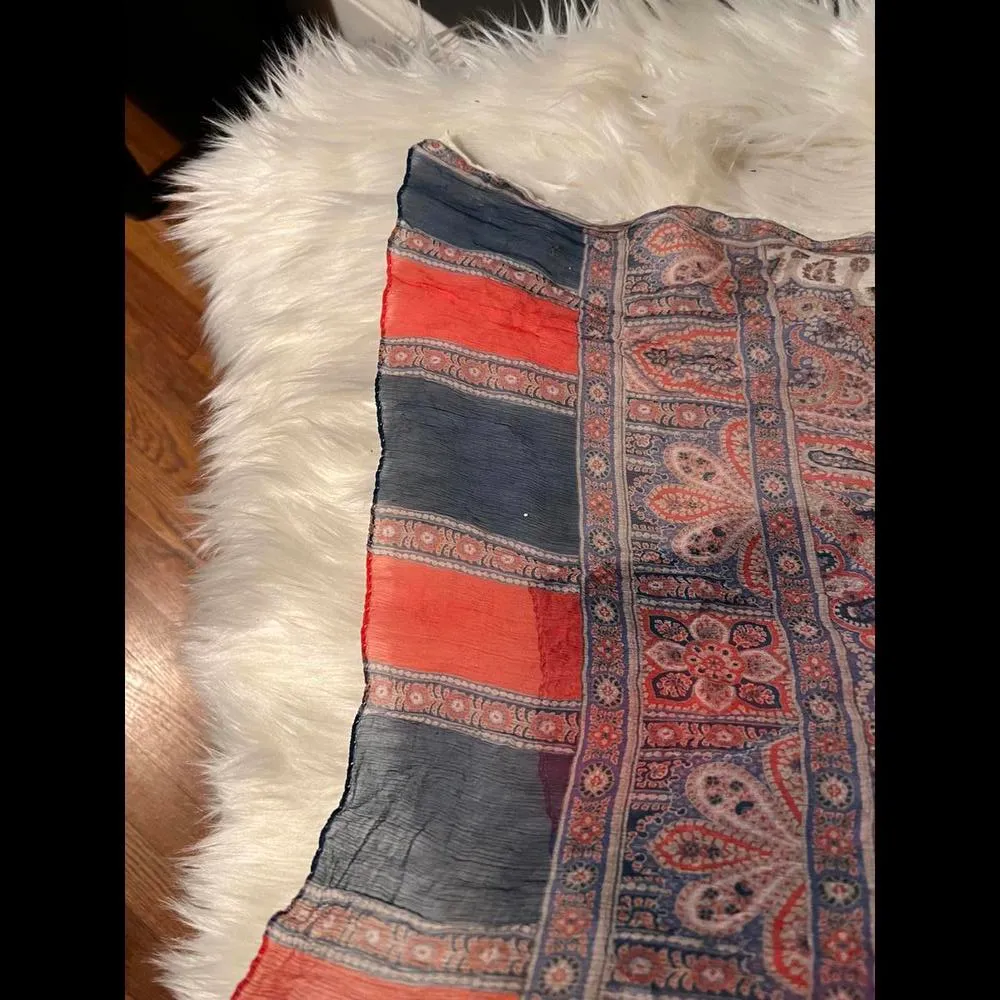 Boho Chic Paisley Print Scarf Red - Image 5