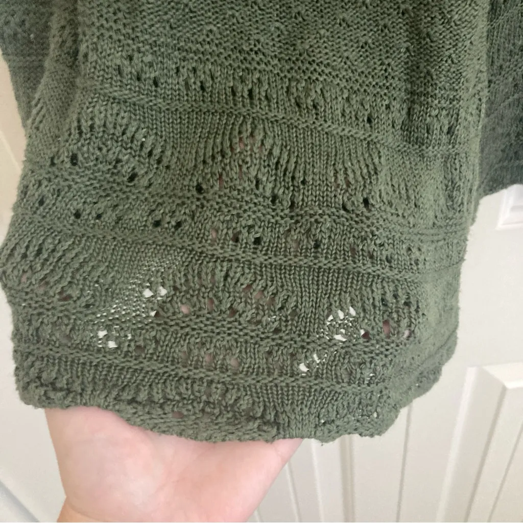 Vintage Faded Glory Womens Knit Sweater L Hunter Green Light Weight 100% Acrylic - Image 3