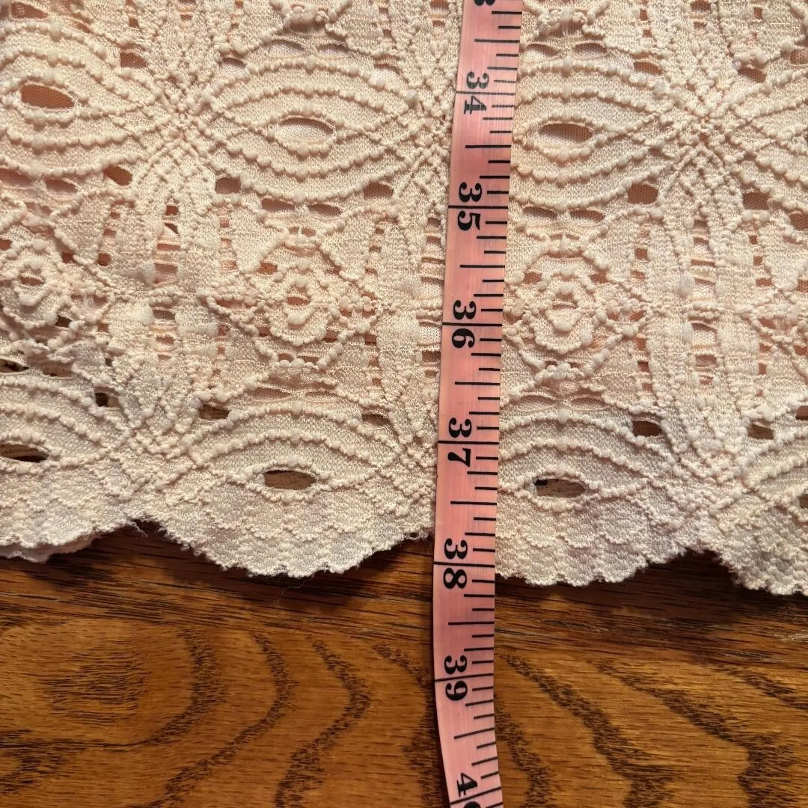 Ronni Nicole 3/4 Bell Sleeve Pink Lace Knee Length Dress Size 10 - Image 9