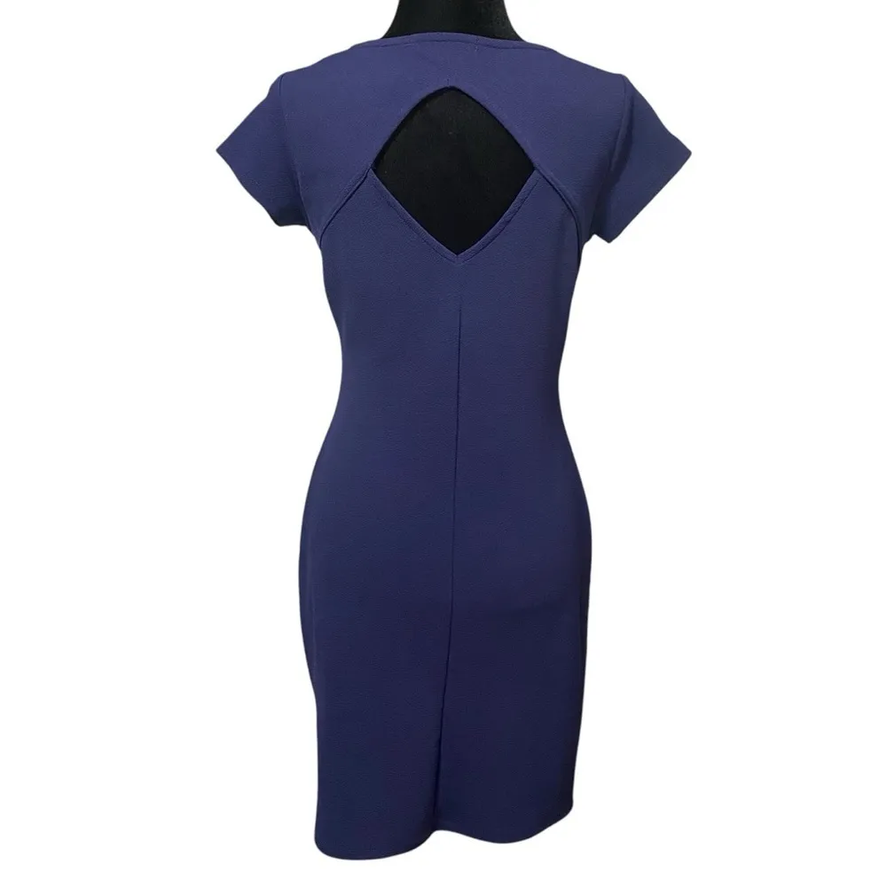 Crave Fame Navy Faux Wrap Bodycon Dress Cocktail Party Size Large - Image 3