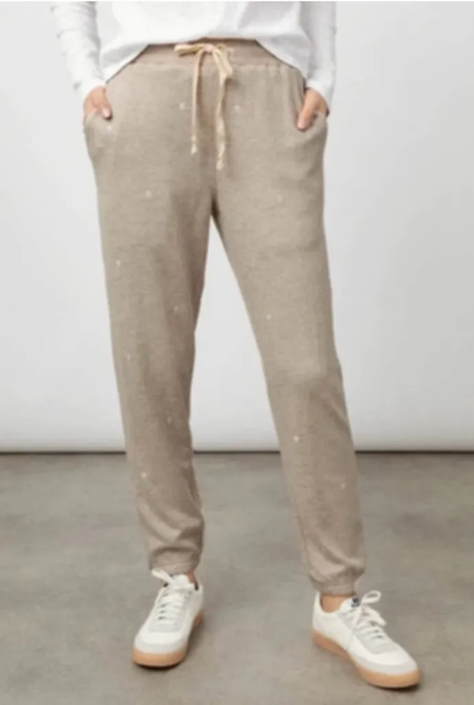 Rails Kingston Heather brown embroidered stars sweatpants Joggers, size S gym - Image 1