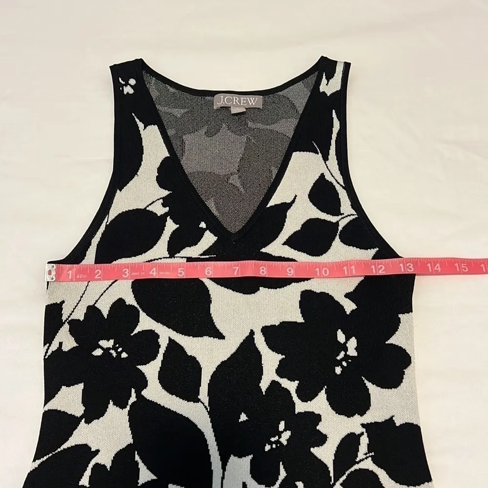 J. Crew Sleeveless Sweater Mini Dress in Floral Jacquard Size Small - Image 10