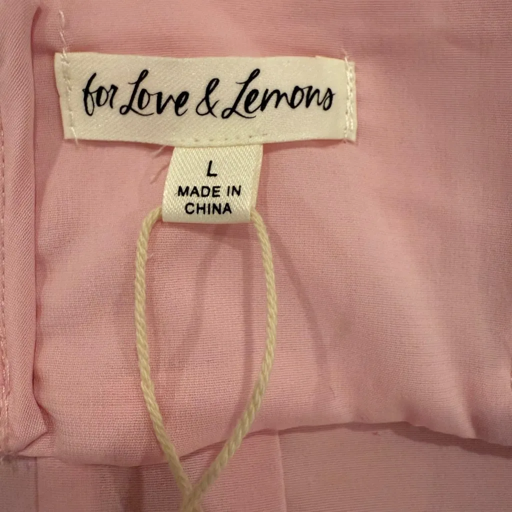 For Love and Lemons Mira Corset Cherry Blossom Crop Top Pink Size L NWT - Image 3