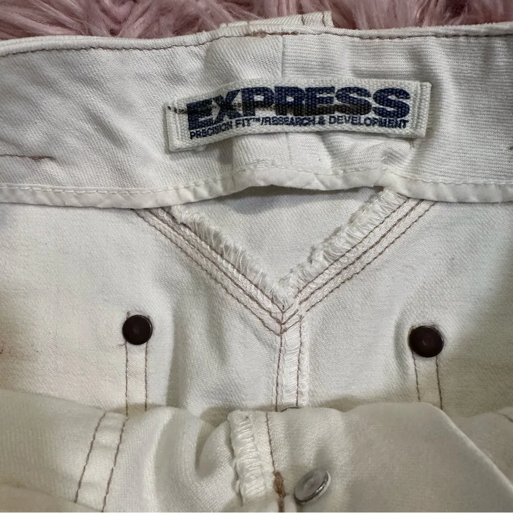 Vintage Cream Express Mini Denim Jean Skirt with Tan Stitching Size 1/2 - Image 5
