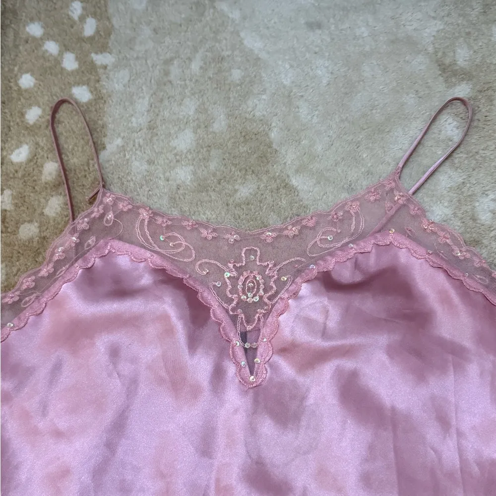 Metrostyle vintage Y2K light pink sequin lace slip dress women’s size 8 Size L - Image 5