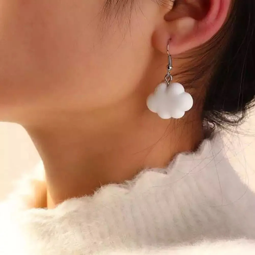 🆕White Cloud Charm Dangle Earrings White - Image 4