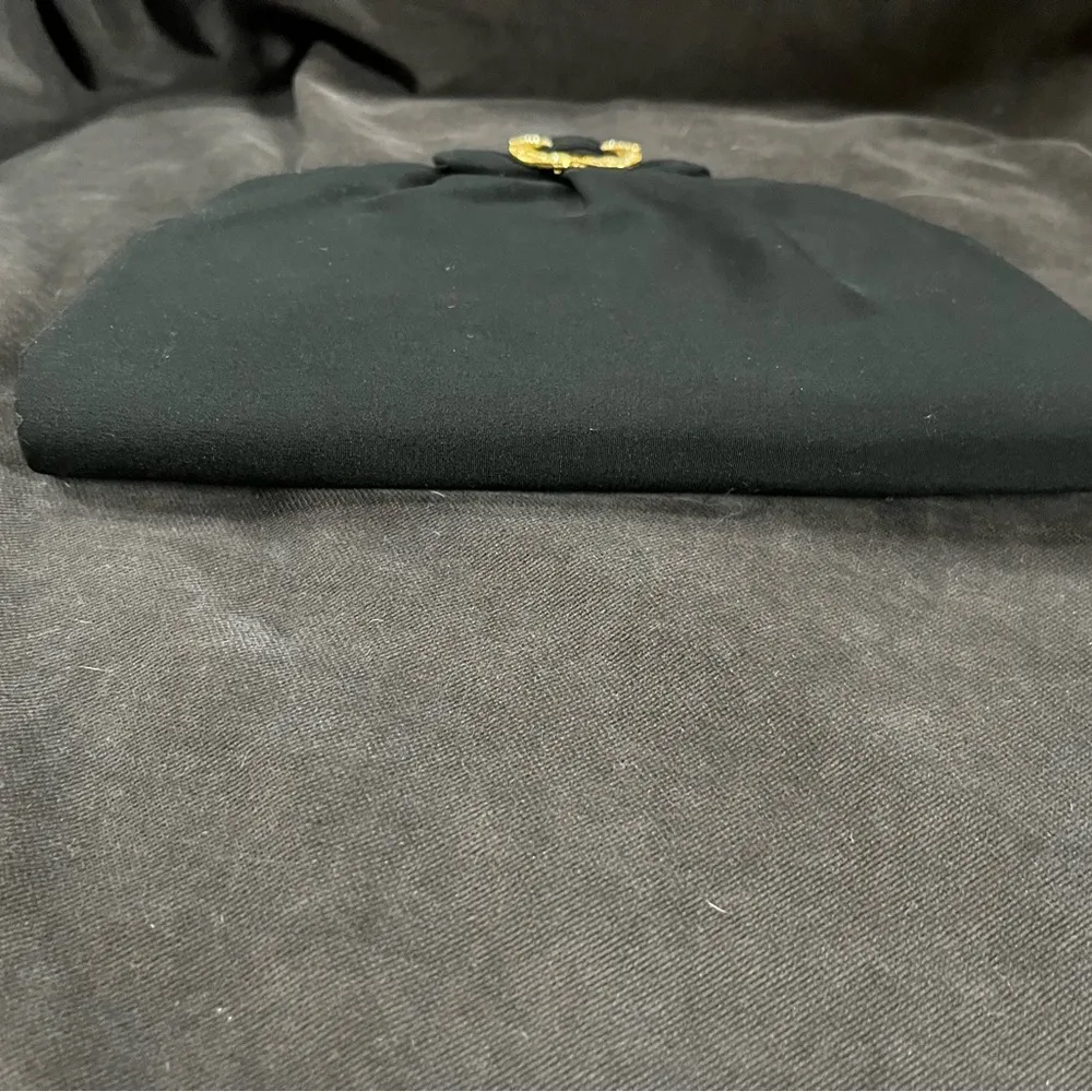 Elegant Black Clutch with Gold Accent - Image 2