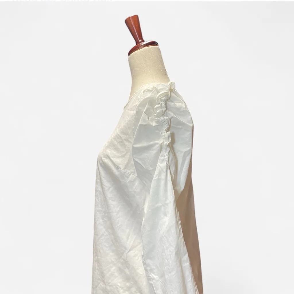 Kenar Cottagecore Womens White Ruffle Long Sleeve Casual Blouse Size Small - Image 2