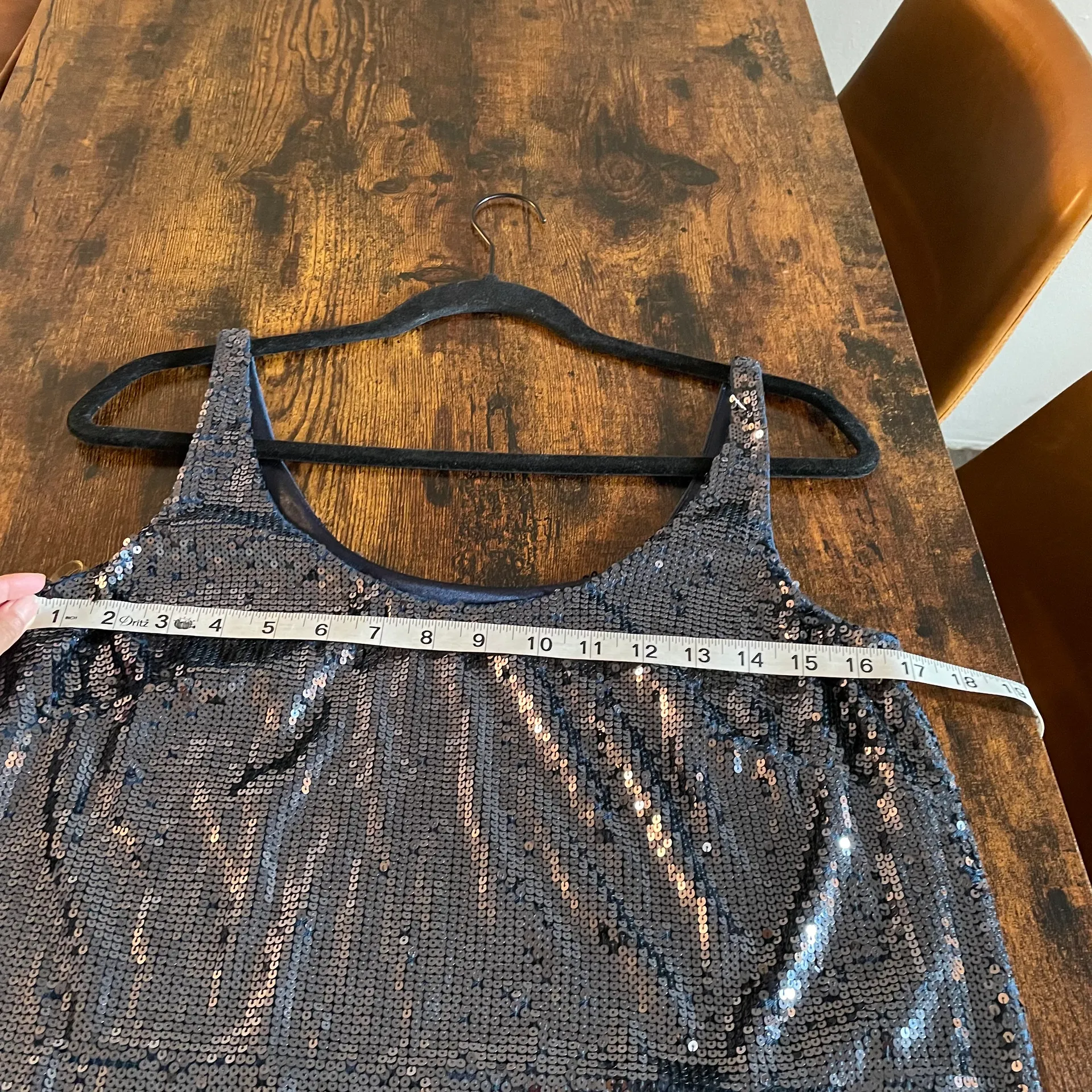 laundry by design navy blue slip sequin Dress  - Image 9