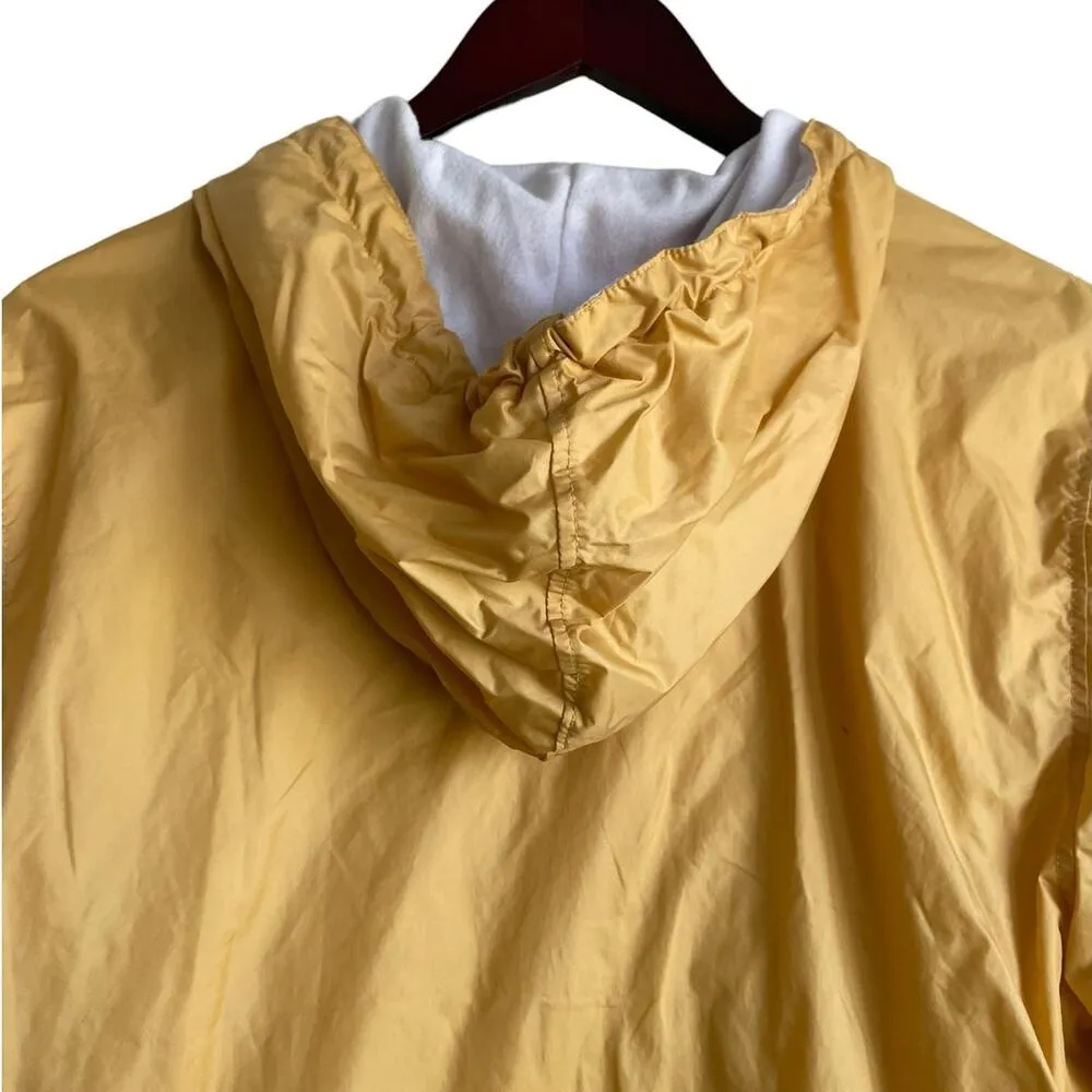 Obey Adult Pullover Hoodie Nylon Windbreaker M Yellow Pouch Pocket Jacket Sporty - Image 8