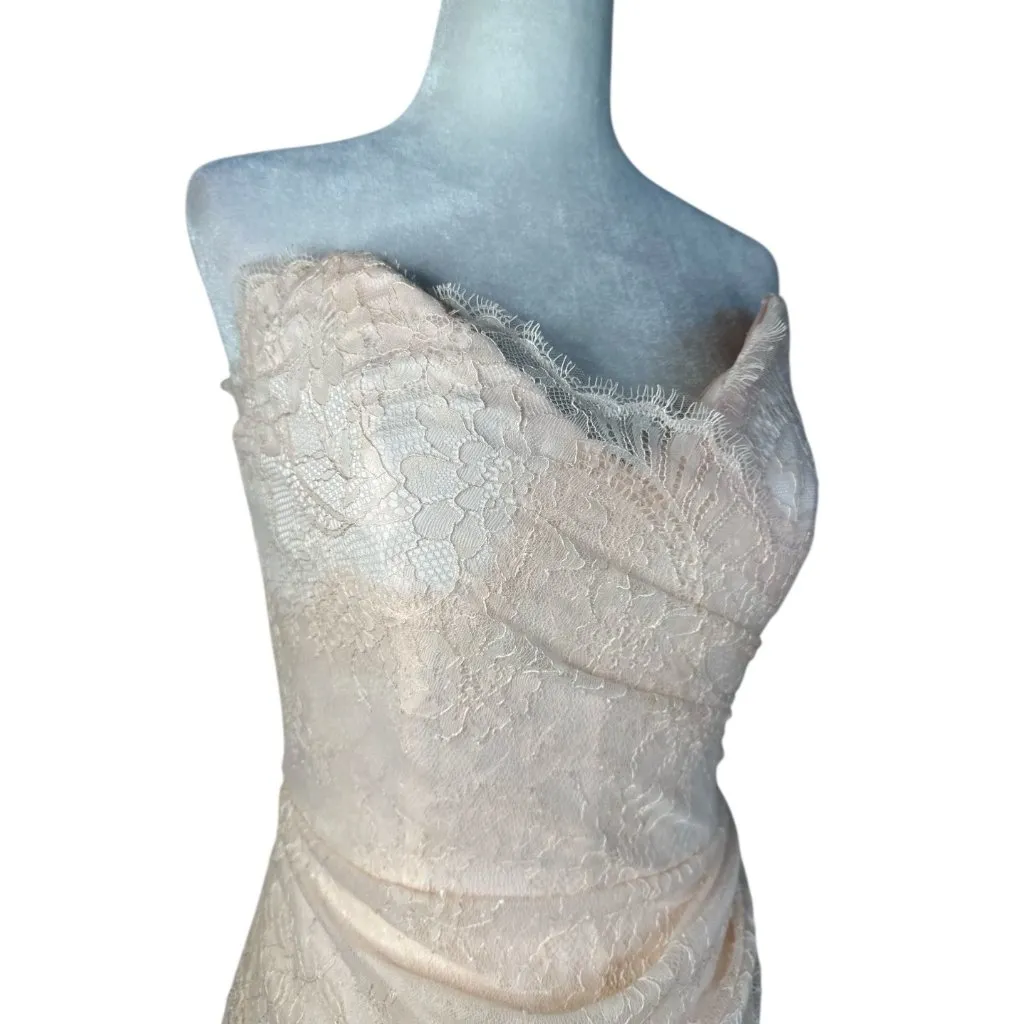 NBD Rosha Mini Dress in Blush Pink Small New Womens Lace Strapless - Image 7