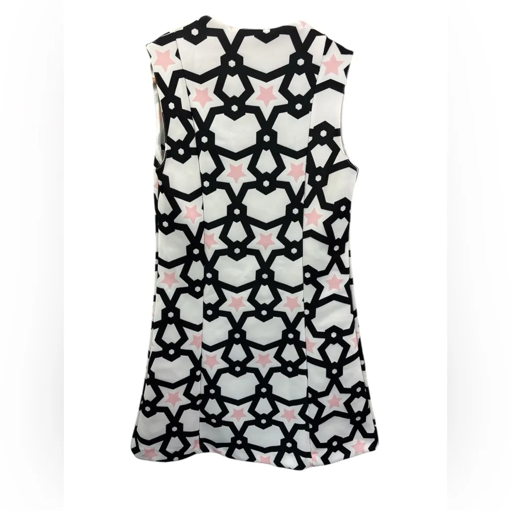 NWT Zara w/b collection shift dress sz S Mini Shift 60s Twiggy inspired Stars - Image 2