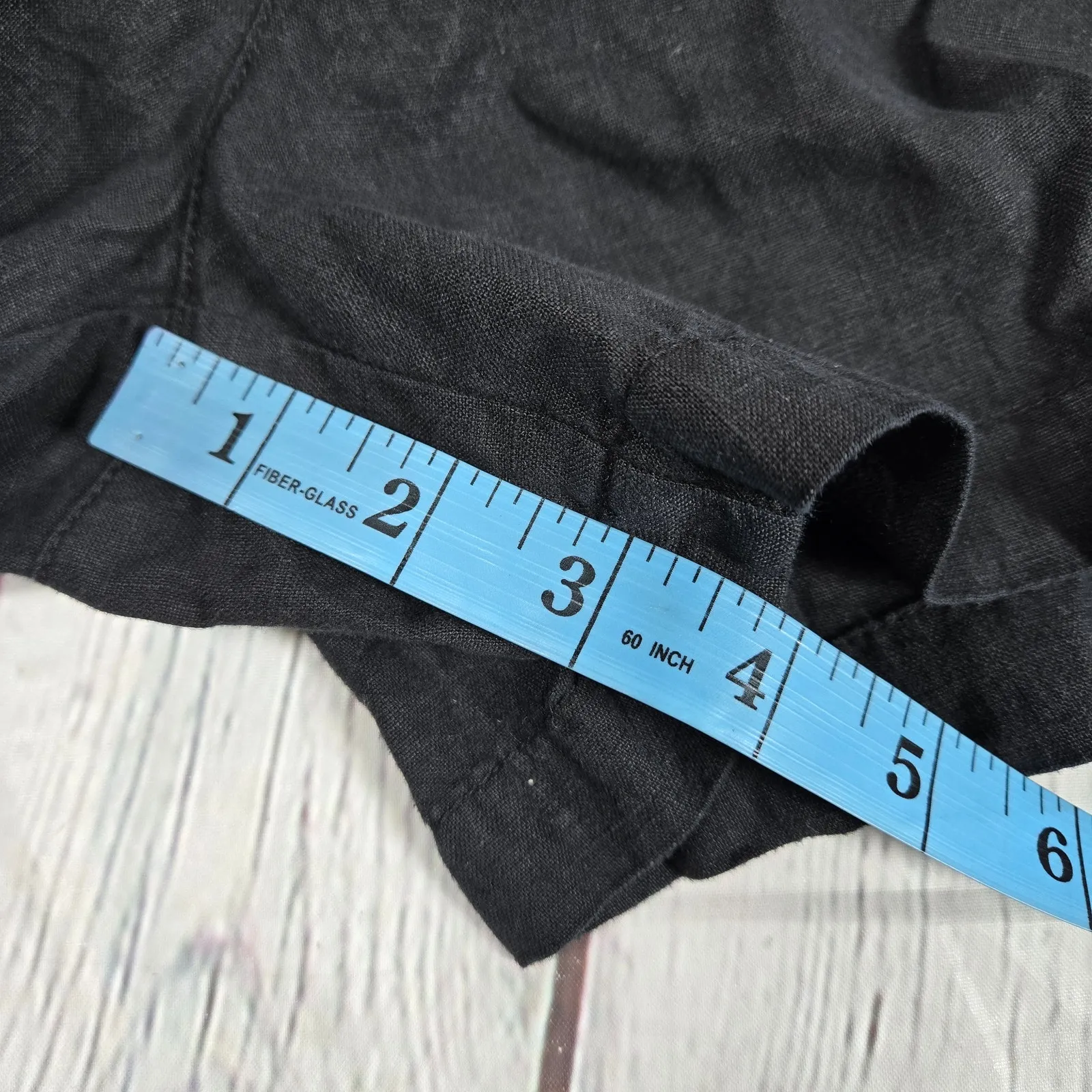 Caslon  100% Linen Pull-On Elastic Waist Drawstring‎ Shorts Black L NWT - Image 9