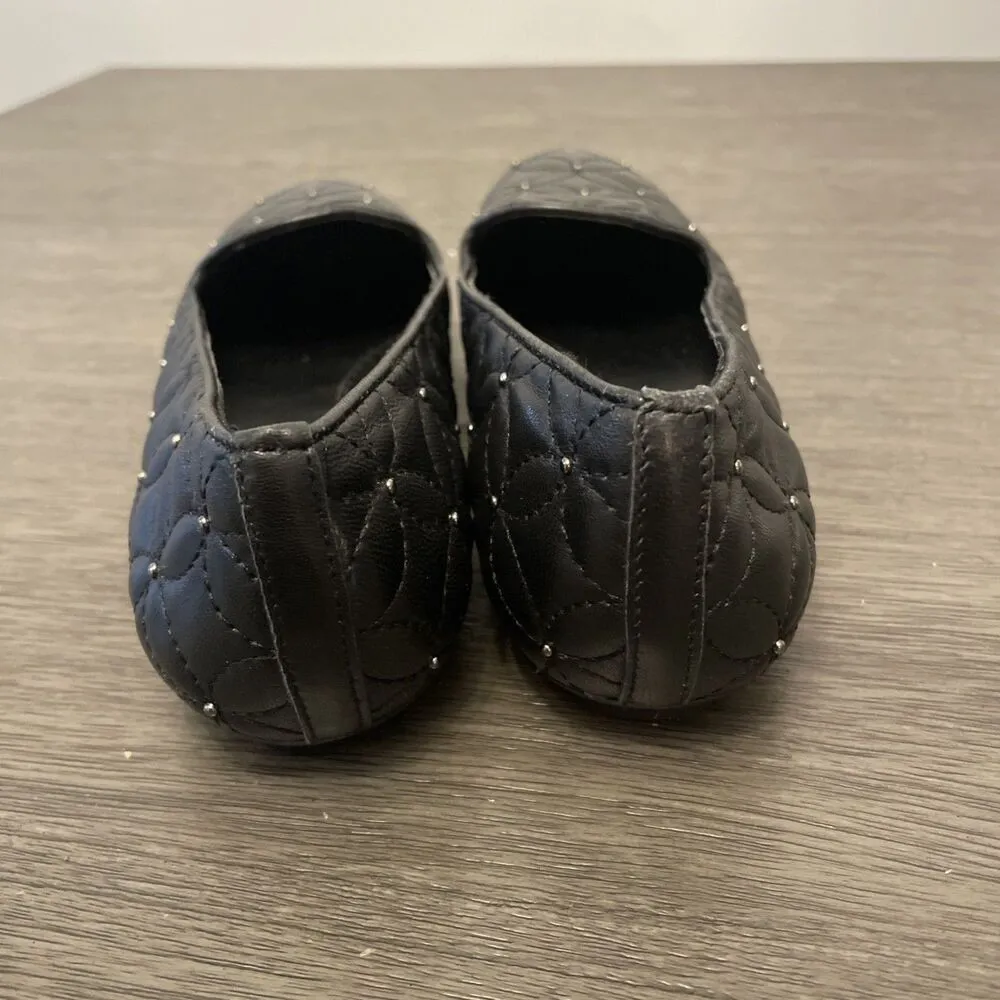 Vaneli Quilted Skimmer Flats 7.5 Slim Black Beaded - Image 4