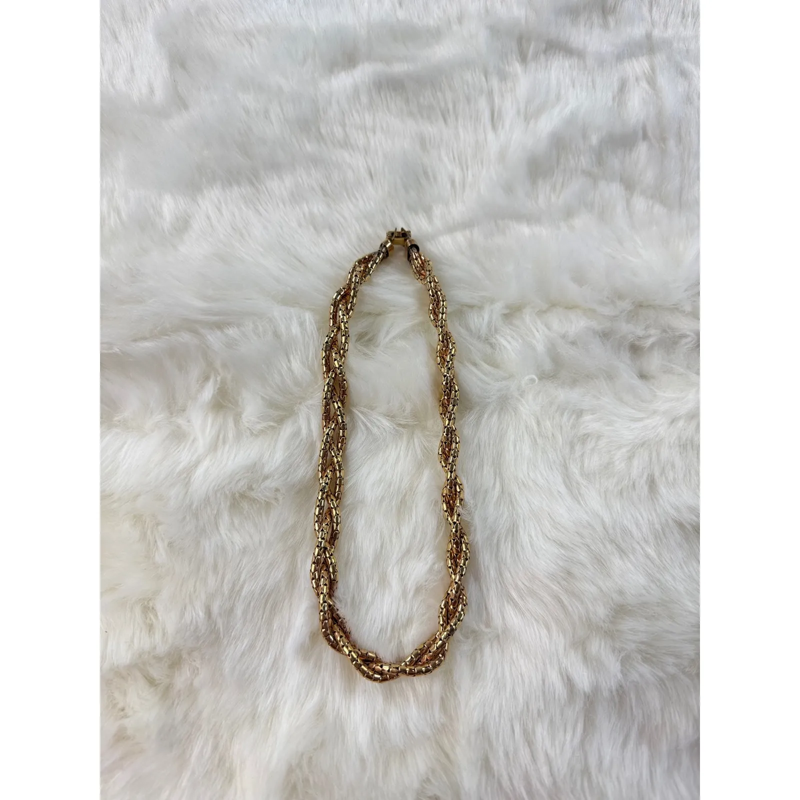 Bigney 12kt vtg Gold Filled Braided Choker Necklace - Image 2