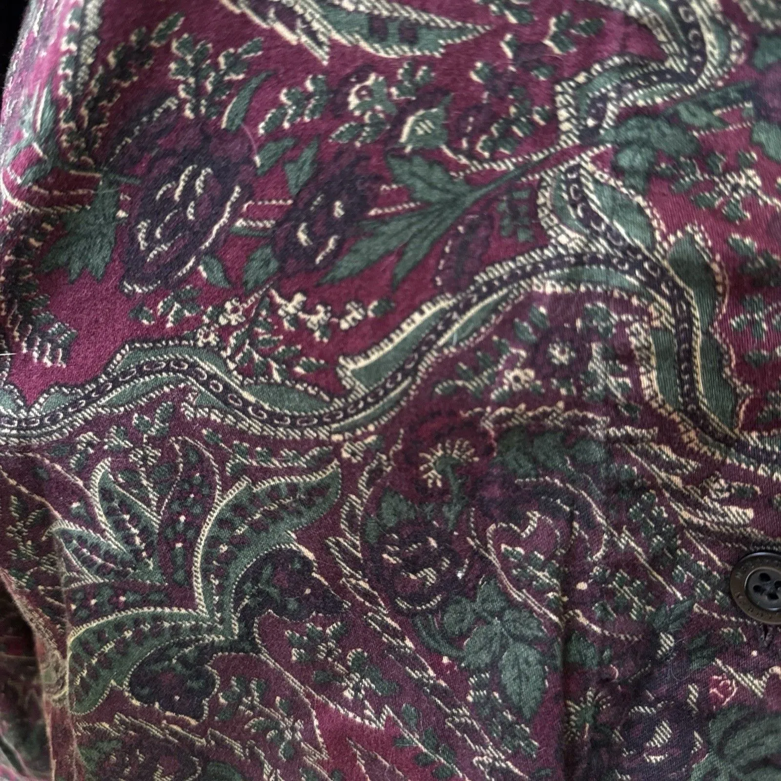 Lauren Ralph Lauren LRL Women's Button Down Sleepwear Top Paisley Purple M - Image 12