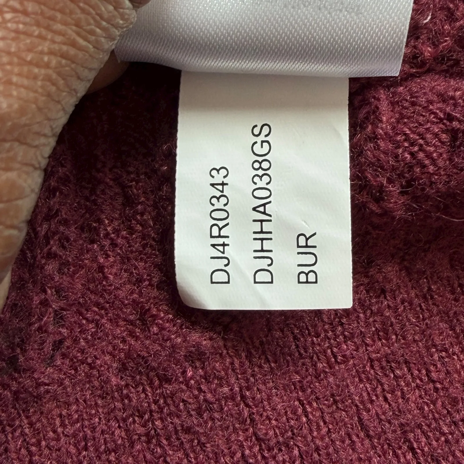 DKNY Womens Short Sleeve Cable Knit Pointelle Sweater Mauve Burgundy Size Large - Image 10