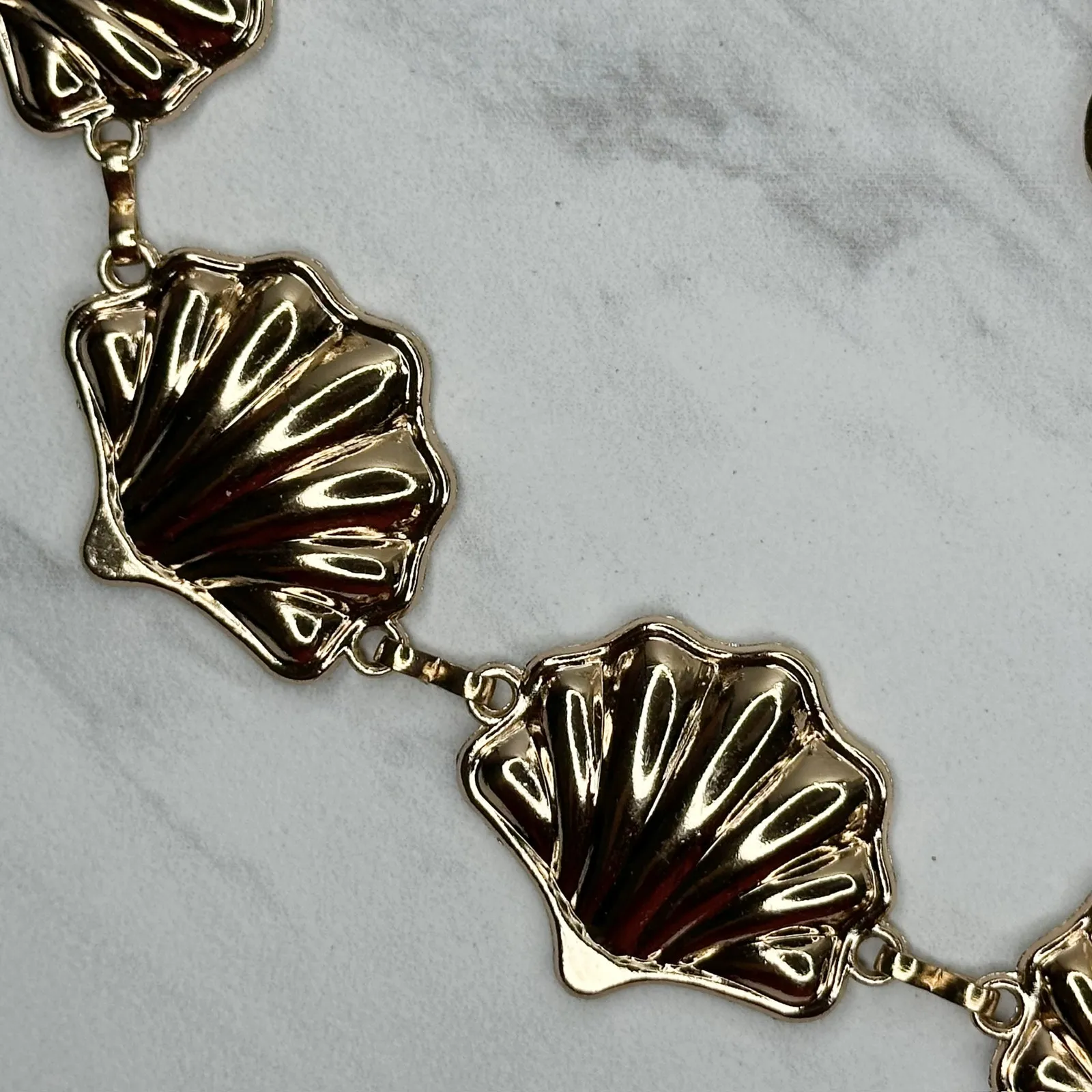 Seashell Concho Gold Tone Chain Link Belt XS/Small (XS/S) Coastal Cowgirl 🐚 - Image 7