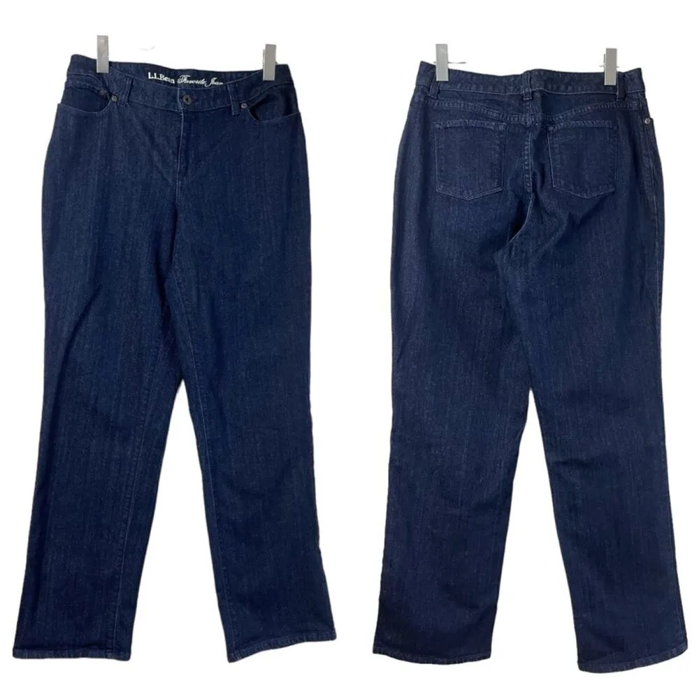 L.L. Bean Favorite Jeans Curvy Fit Bootcut 9” Mid Rise Dark Wash Women’s Size 12 - Image 8
