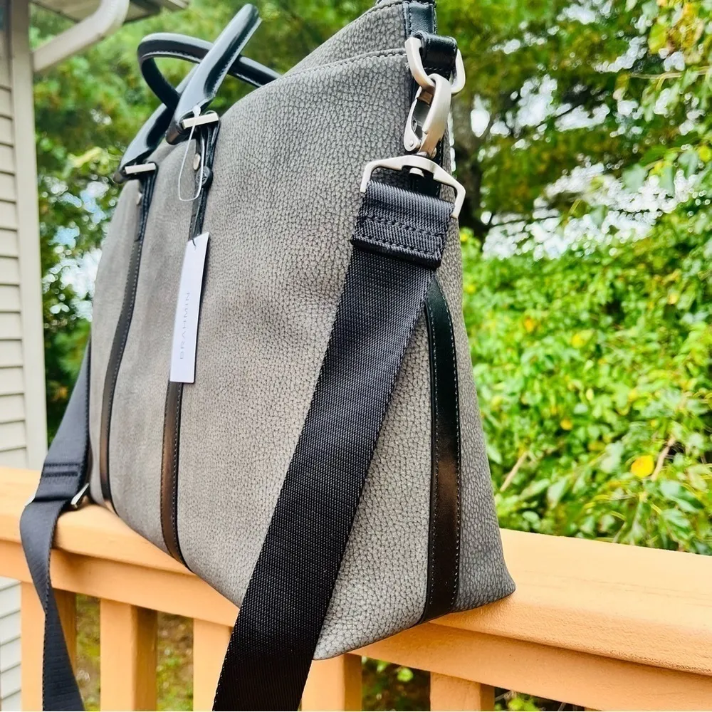 Brahmin Beckett Weekender Bag In Charcoal Asian Color-Spacious and Stylish NWT - Image 4