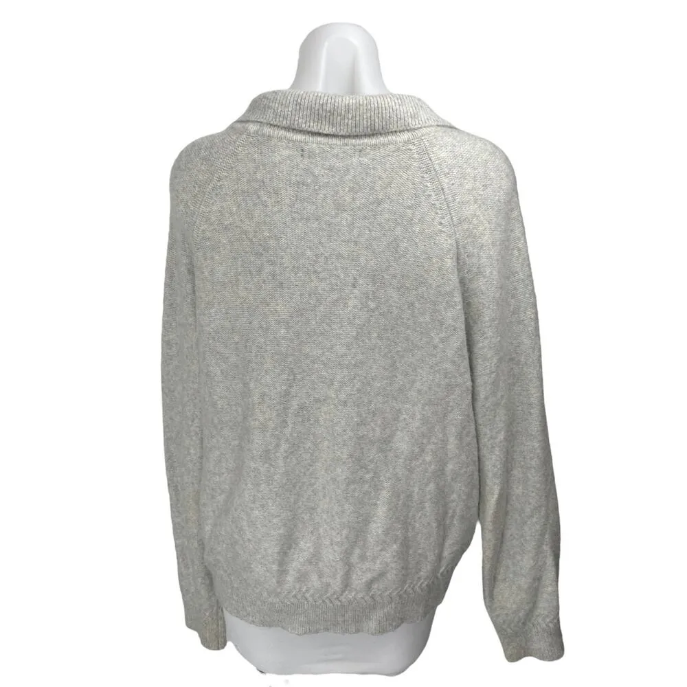 Tahari Women's Gray Long Sleeve Collared Button Up Cardigan Sweater Top Size XL - Image 2