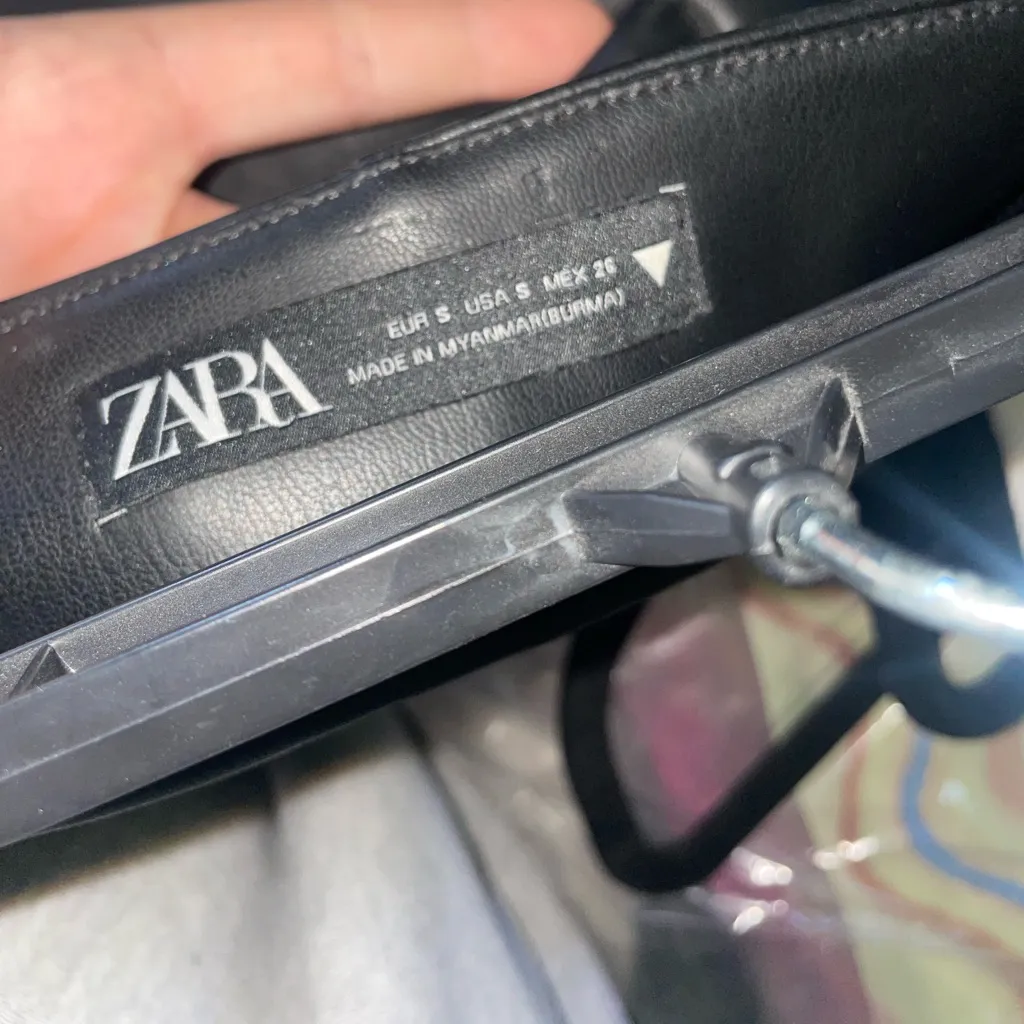 ZARA Faux Leather Skort in Black - Image 3