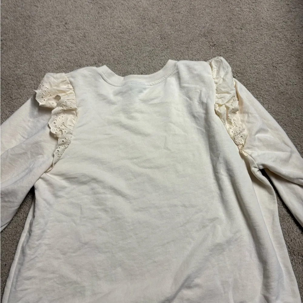 Who What Wear Womens Casual Top Beige Cotton Blend Long Sleeve Ruffles Lace 2x - Image 9