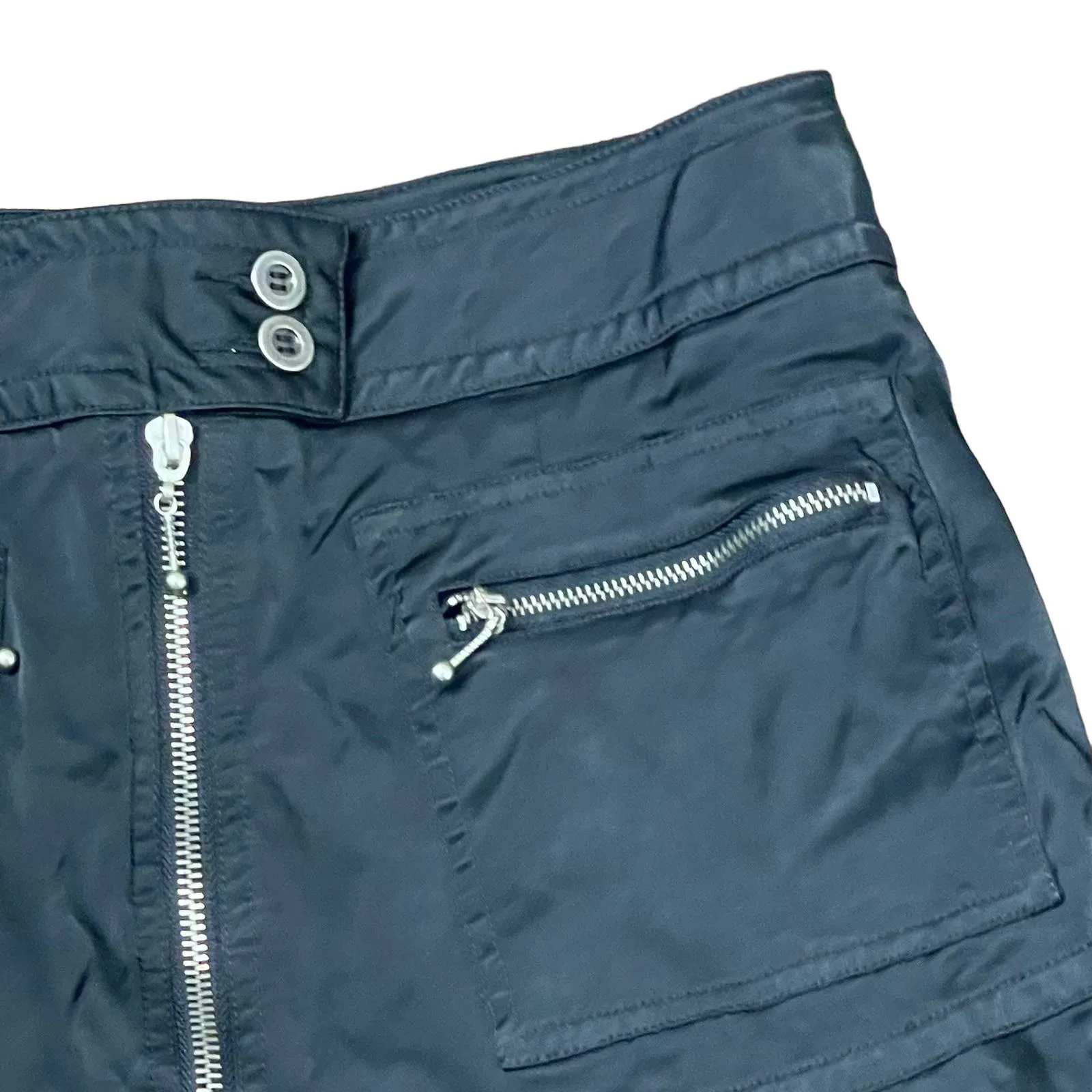 Kenar Punk Front‎ Zip Pocket Mini Skirt Peplum Stretch Fit & Flare Hem  8 Women - Image 5