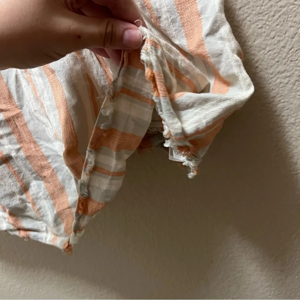 Topshop Orange Vertical Striped Rope Straps Flowy Tank Top Cotton Summer Size 8 - Image 5