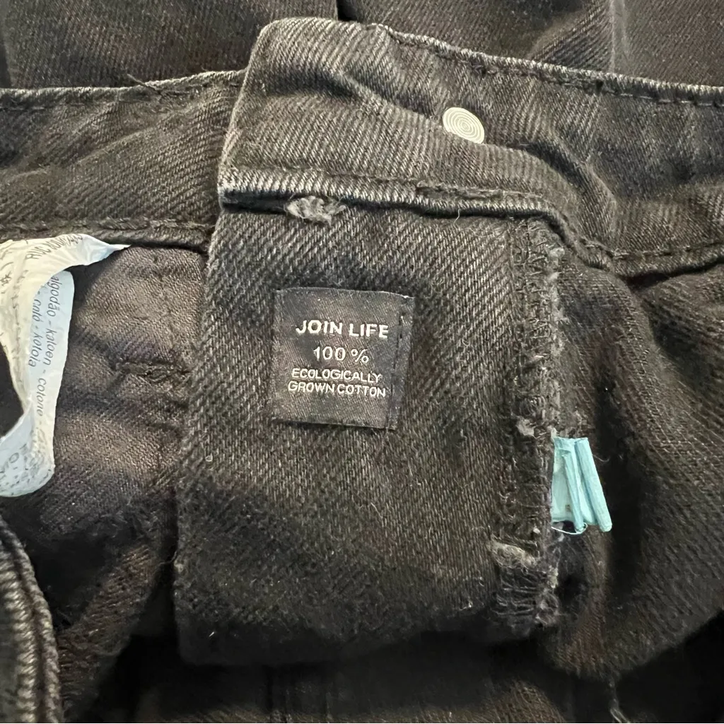 ZARA black jeans cotton high rise tapered leg 4 - Image 7