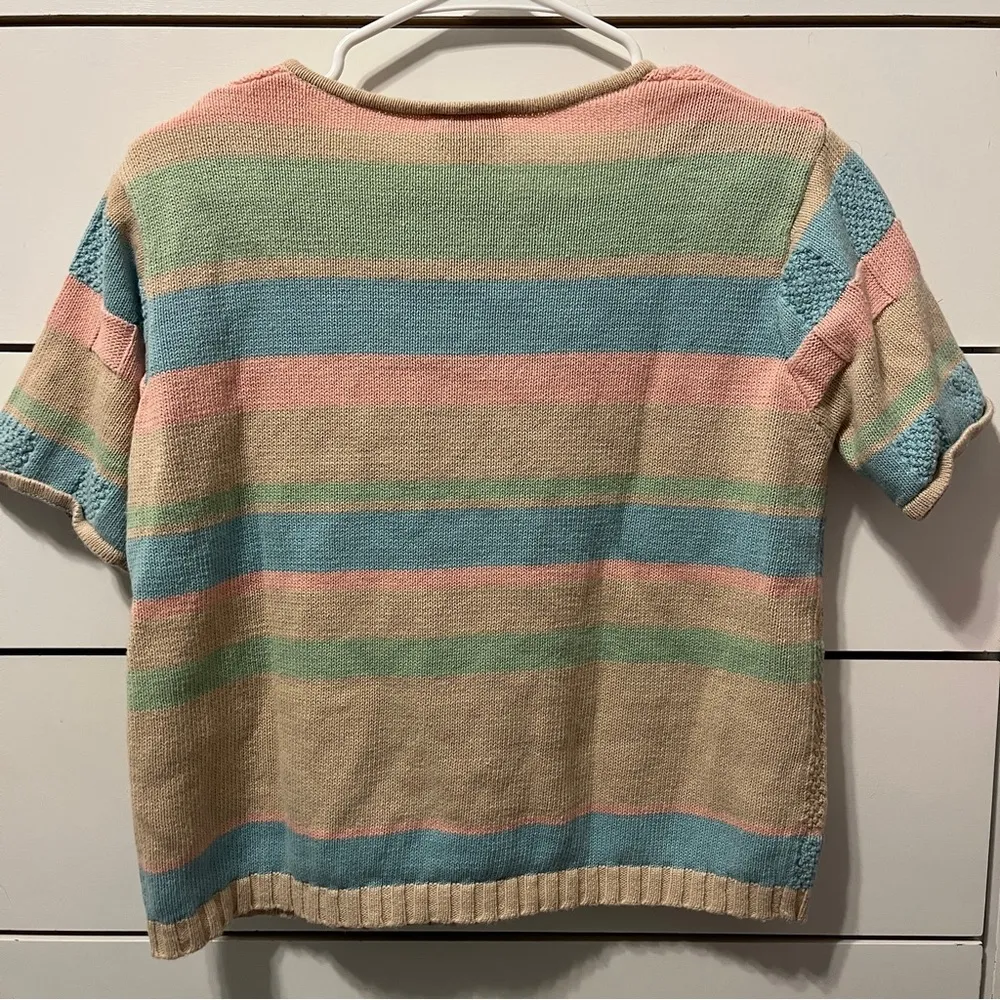 Vintage Pastel Knit Sweater Top Size M - Image 3