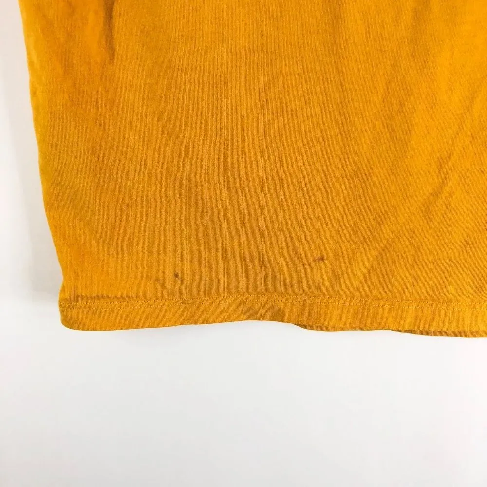 & Other Stories Mustard Yellow Short Sleeve Crewneck Cotton Casual T-Shirt Sz 10 - Image 3