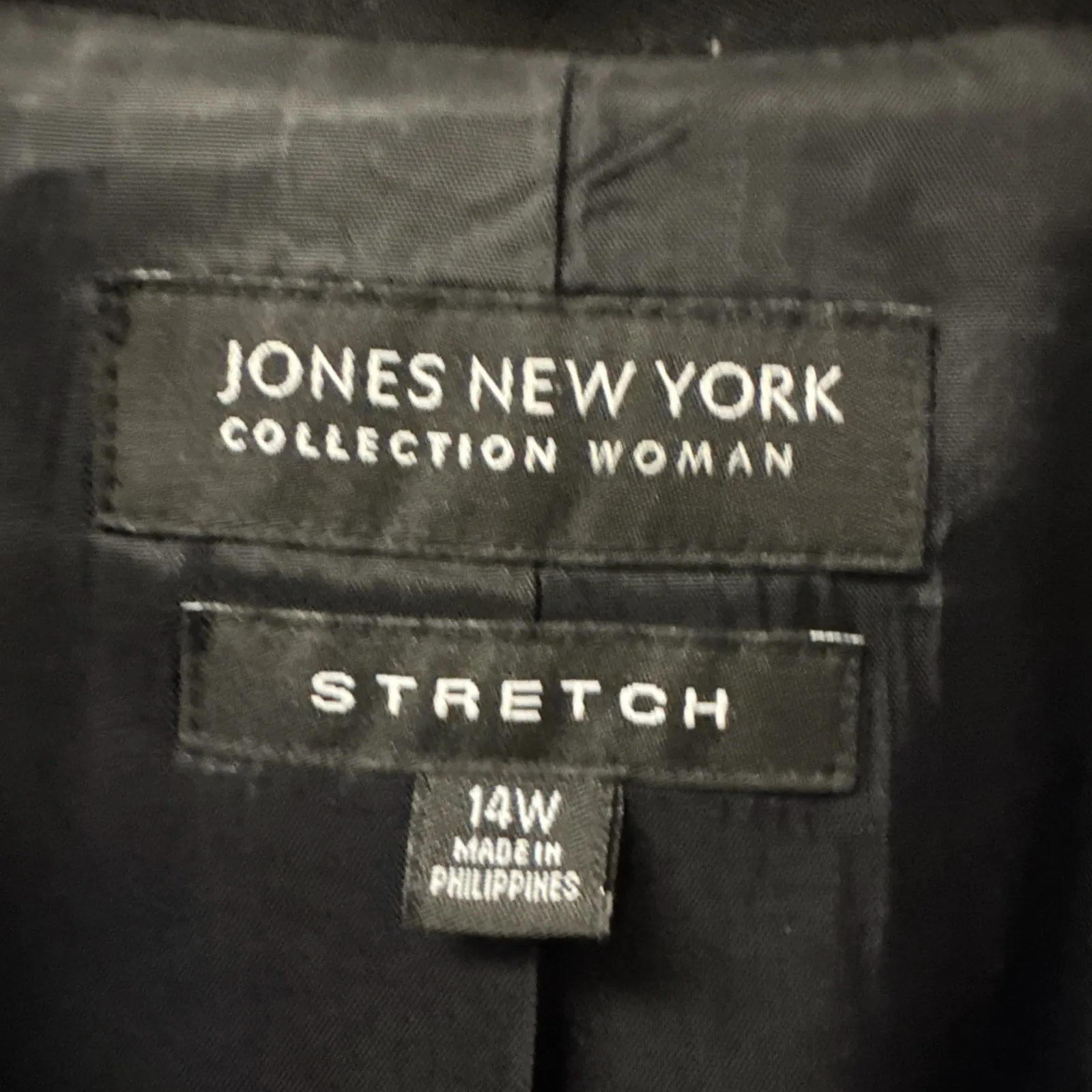 JONES NEW YORK Collection Classic Black Blazer Jacket Office‎ Wear Plus Size 14W - Image 3