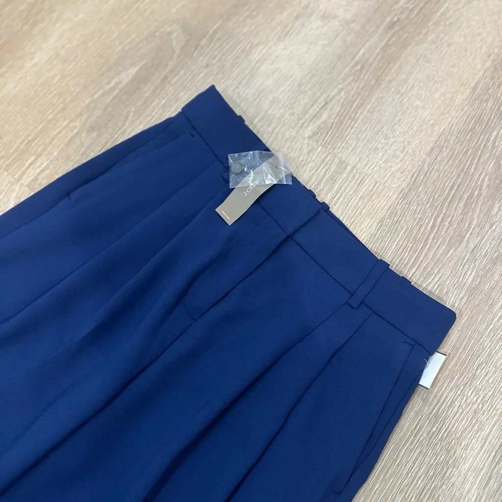 NWT J.Crew Navy Blue High-Rise Wide-Leg Pants Tall Size S/XS - Image 9