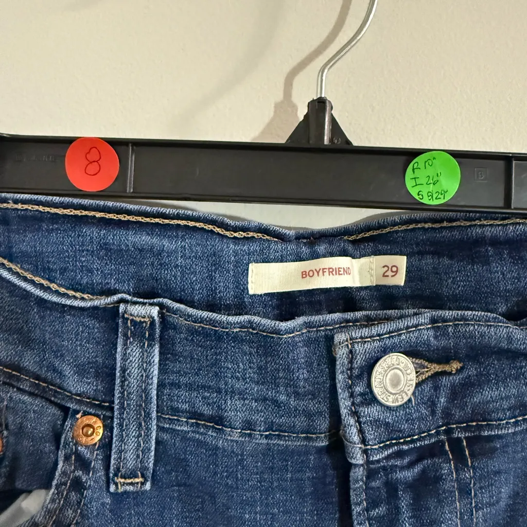 Levis Women's Boyfriend Distressed Jeans Size 29 with 26” inseam - Image 2