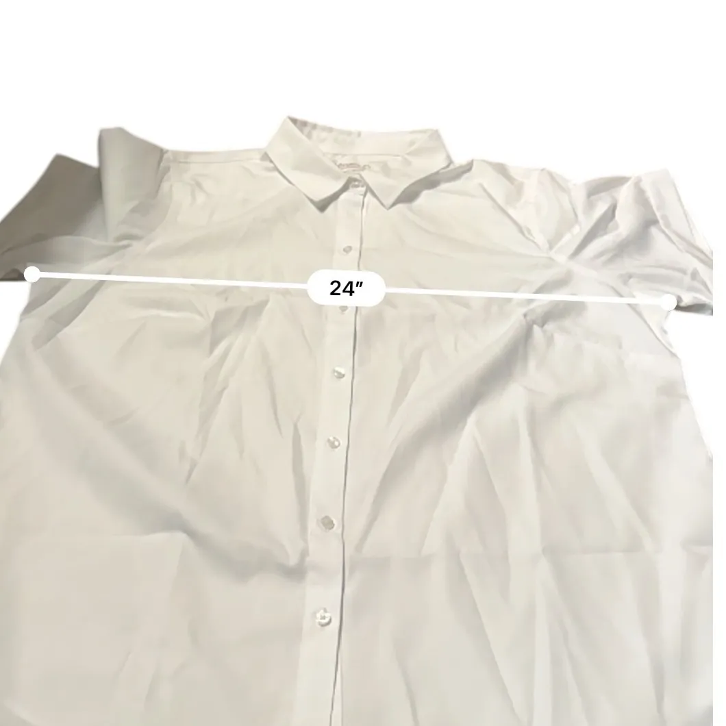 Coldwater Creek NWT White Button Shirt Women's 18W Office Casual Blouse - Image 5