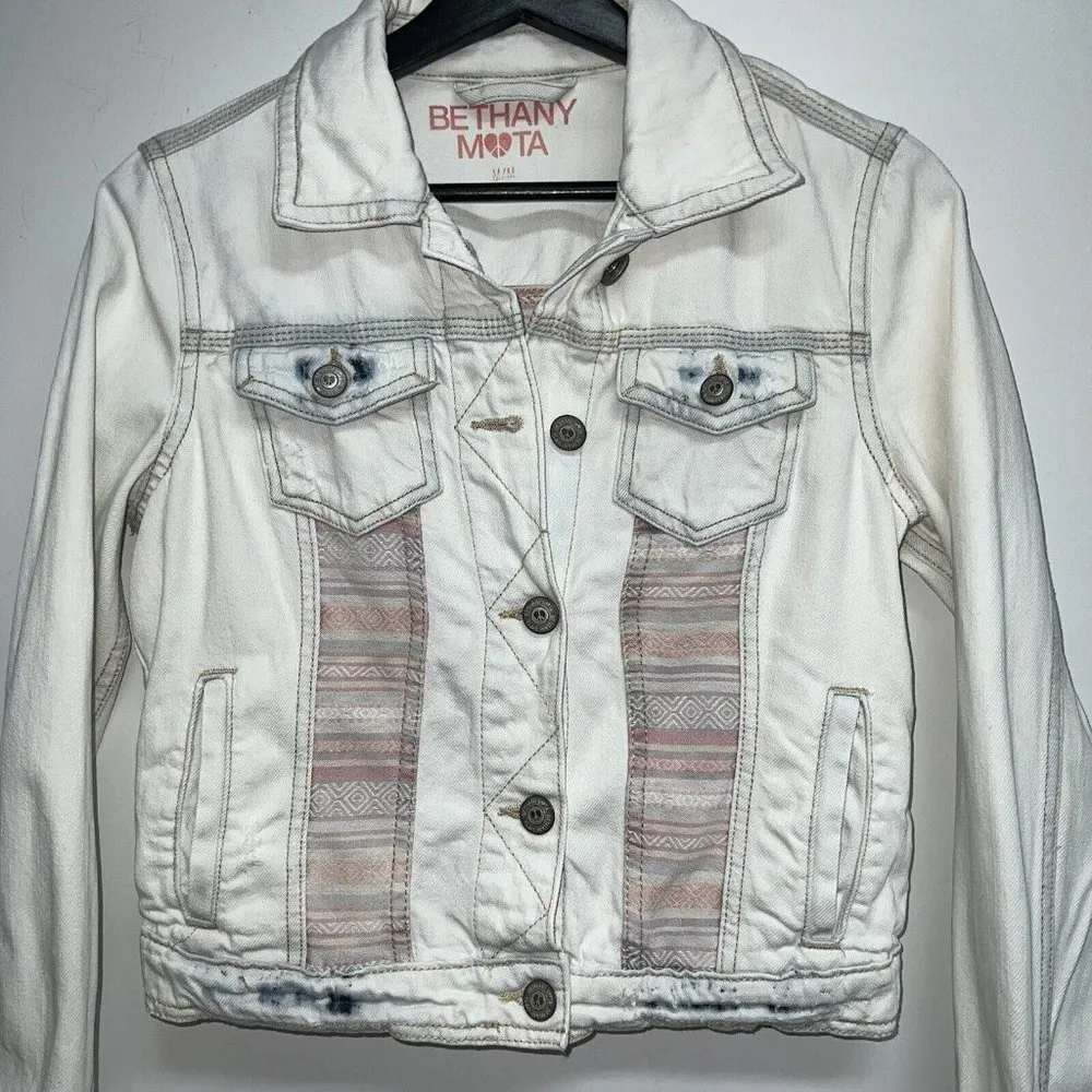 Aeropostale Bethany Mota Light Blue Jean Denim Womens Size M Geometric Details - Image 3